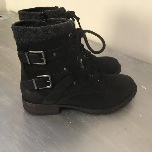 Crown Vintage Revival Biker Boots Studded Buckle Grunge Combat Bootie Sz 8 M - Picture 2 of 11